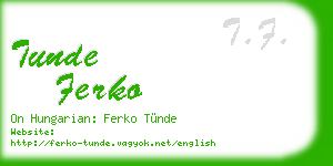 tunde ferko business card
